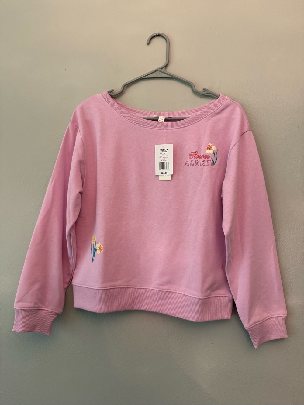 Girls' Light Pink 'Flower Market' Floral Graphic Sweatshirt